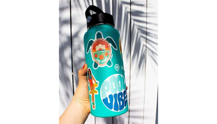 Hydro flask 2024 blue stickers