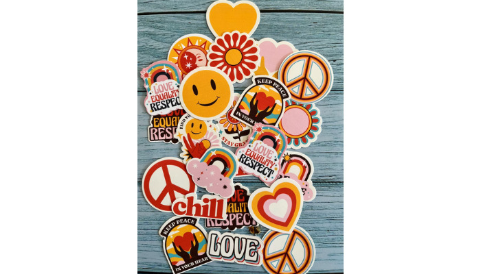 retro groovy - diy sticker ideas