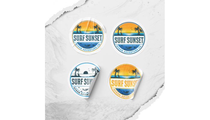 surf sunset - sticker packaging ideas