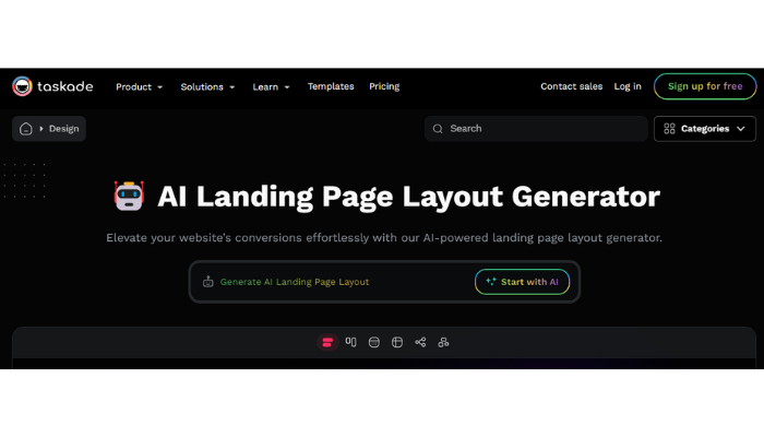 taskade - landing page generator ai