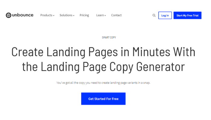 unbounce - best ai landing page generator