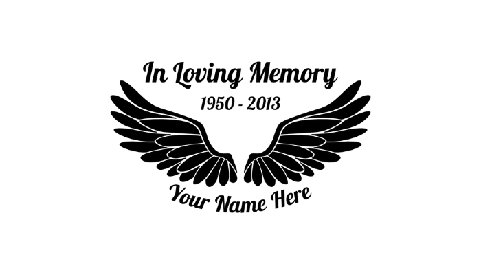 your wings - in loving memory sticker ideas