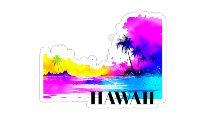 Hawaii - travel sticker display ideas