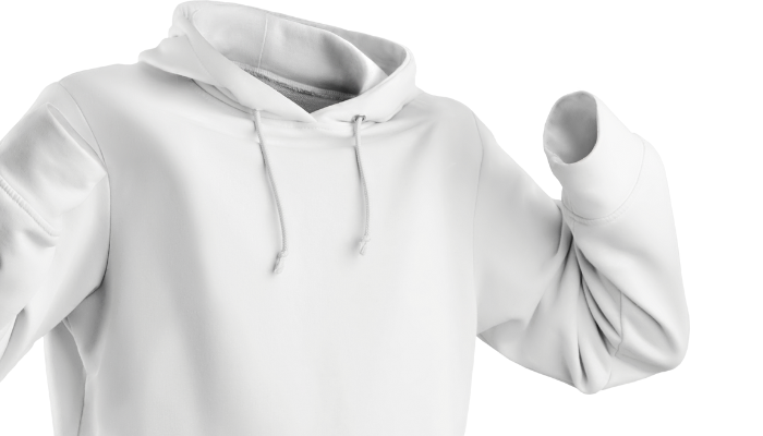 customizing white hoodie template