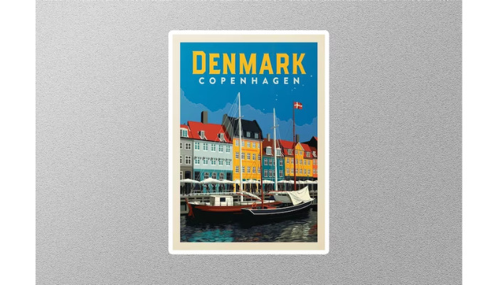 denmark travel - travel sticker display ideas