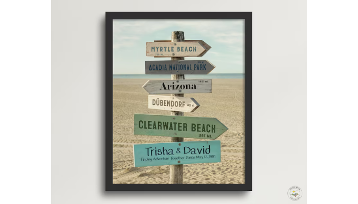 destination arrows - travel sticker display ideas