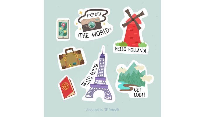 digital travel stickers