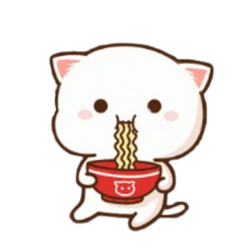 eating noodles cute cat - discord stickers