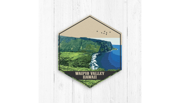 hawaii hexagon - travel sticker display ideas
