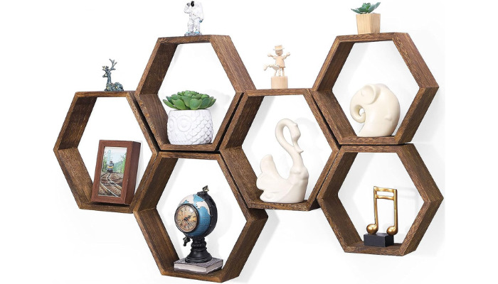 hexagonal shelves set of six