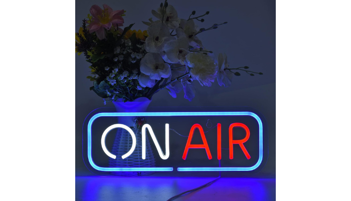 on air sign streaming room background