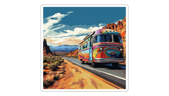 retro rv - travel sticker display ideas