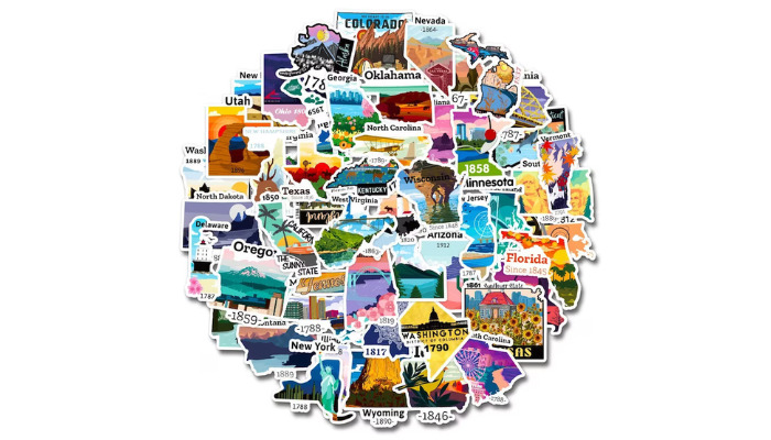 usa travel destinations - travel sticker display ideas