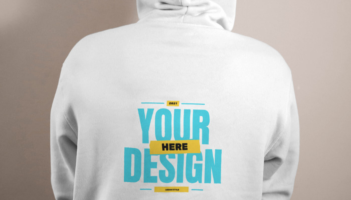 white hoodie template back