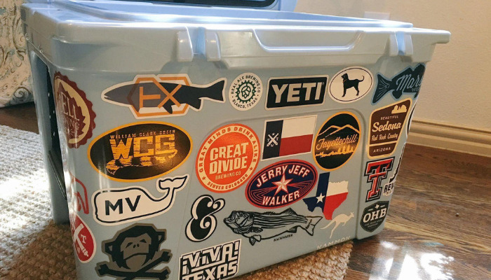 yeti cooler - business sticker ideas