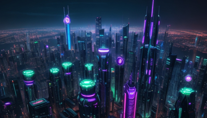 city of neon - midjourney prompt