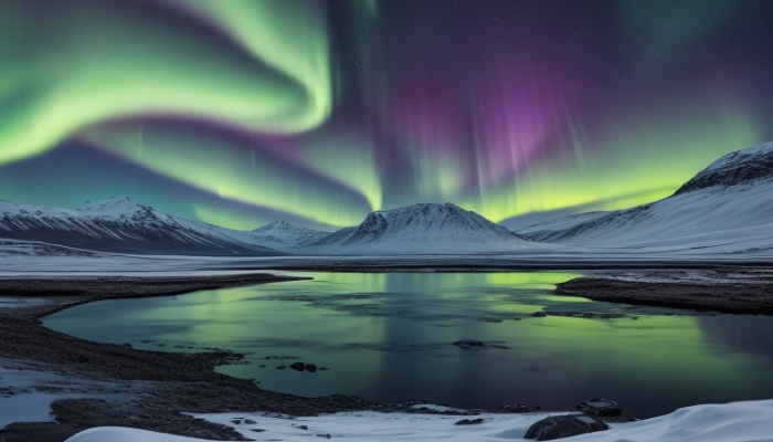 dance of the northern lights - midjourney prompt