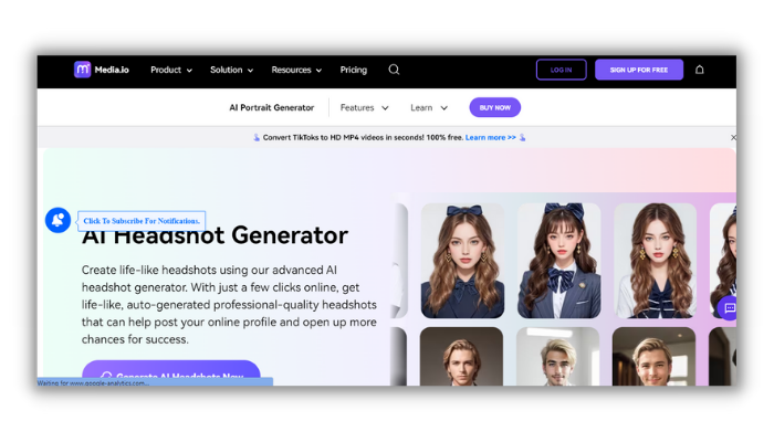 media io - ai headshot generator
