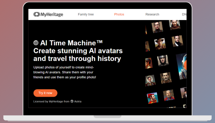 myheritage ai time machine - ai art generator trend instagram