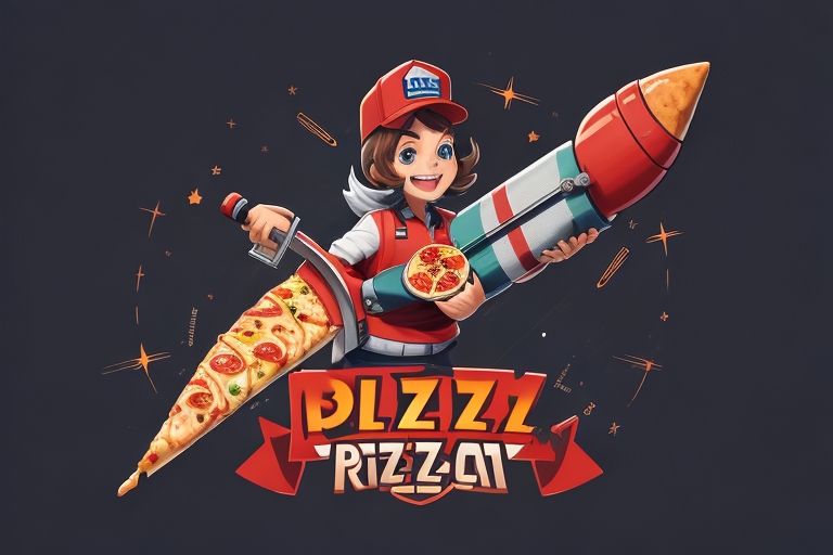 pizza rocket - midjourney prompt for logo