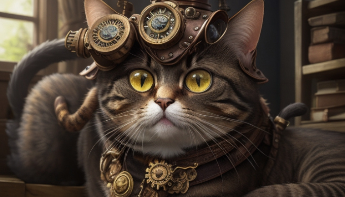 steampunk cat - midjourney prompt