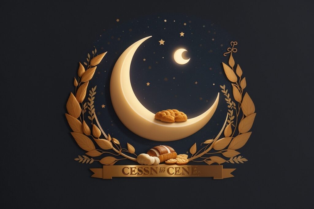 the crescent moon - midjourney logo prompt
