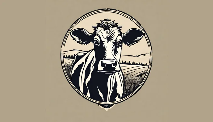 vintage cow emblem - midjourney logo prompts