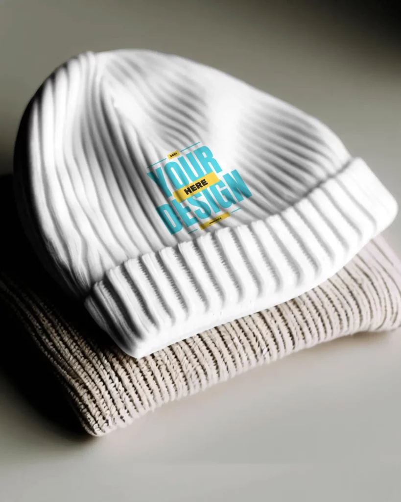 beanie on top of another beanie mockup