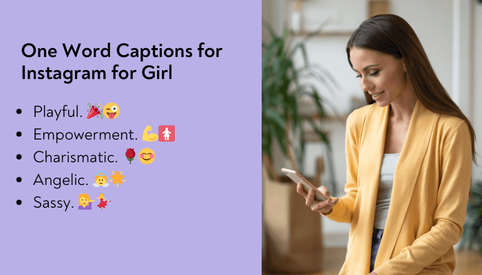 one word captions for instagram for girl