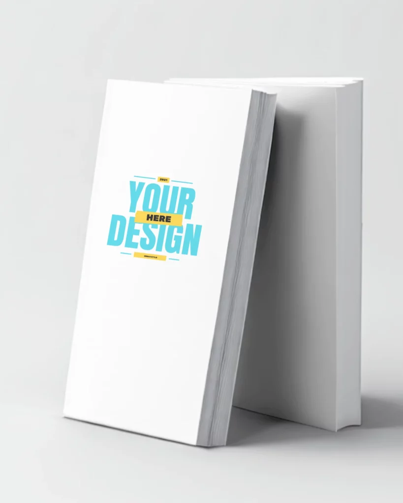two book standing with support mockup