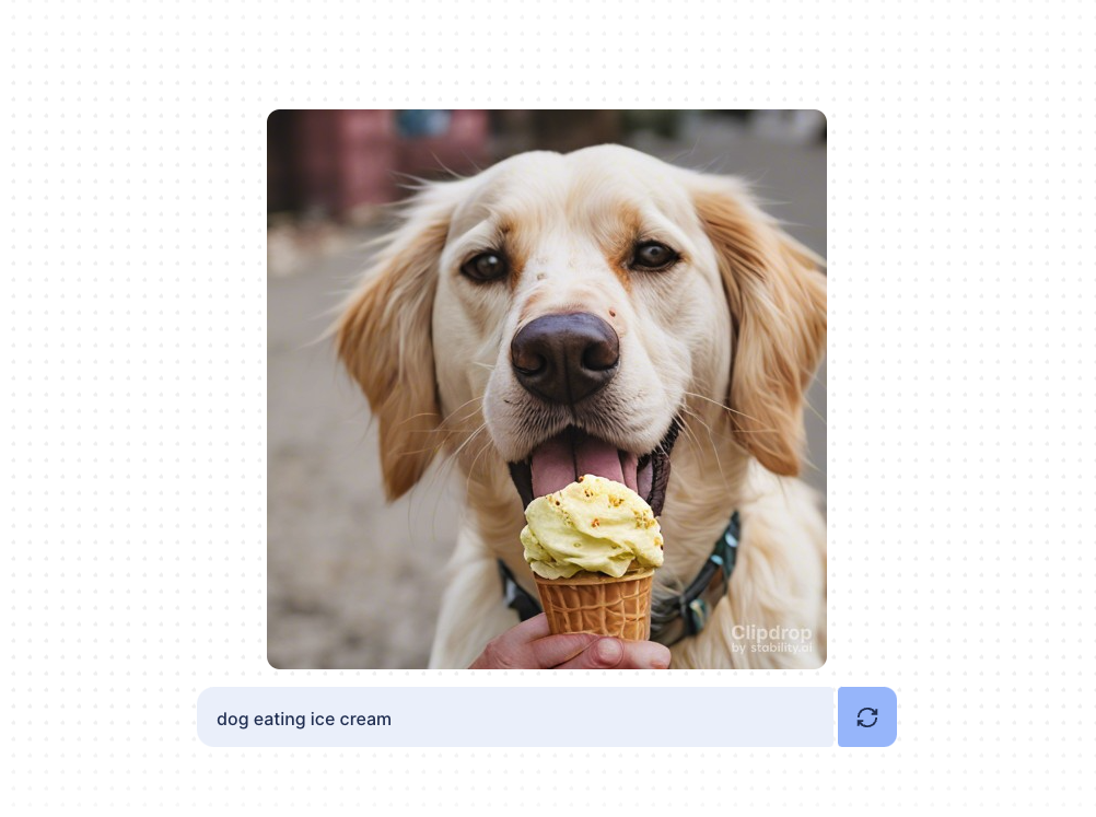 Dog eating ice cream - Stable diffusion prompt