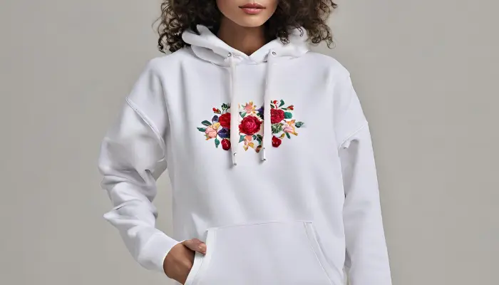 embroidered hoodie for women