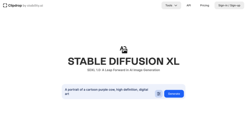 Clipdrop running SDXL - Stable Diffusion XL