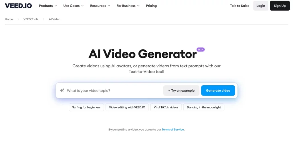 veed invideo ai similar website