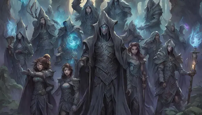 an army of dark sorcerers encroaches on the enchanted forest home of a group of elemental guardians dall e prompts