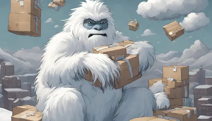 an industrious yeti harvests clouds and packages them into pillows dall e prompt example