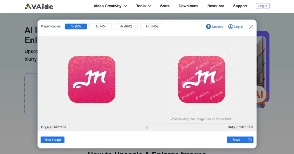 avaide best ai image upscaler