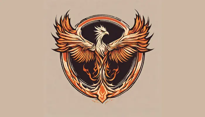 design a logo symbolizing strength and transformation with a phoenix rising from flames prompt for dall e