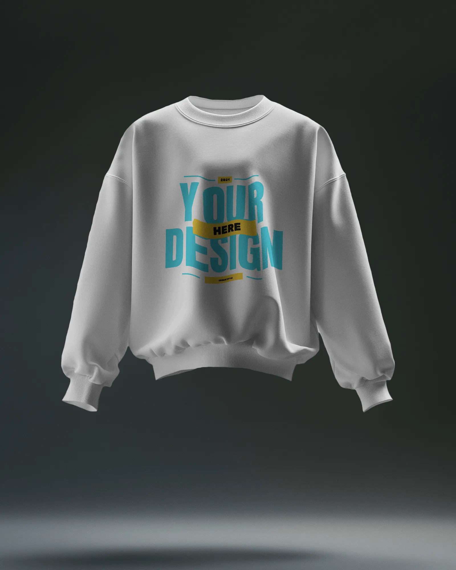 photorealistic 3d sweatshirt mockup in air