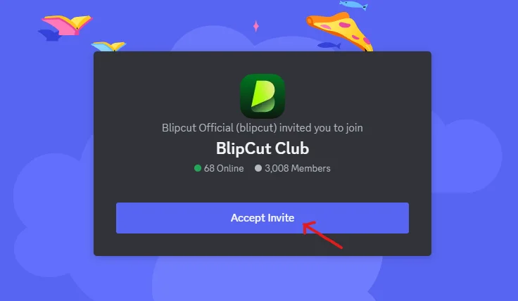 accept invite option on discord blipcut