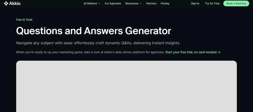 akkio - ai answer generator