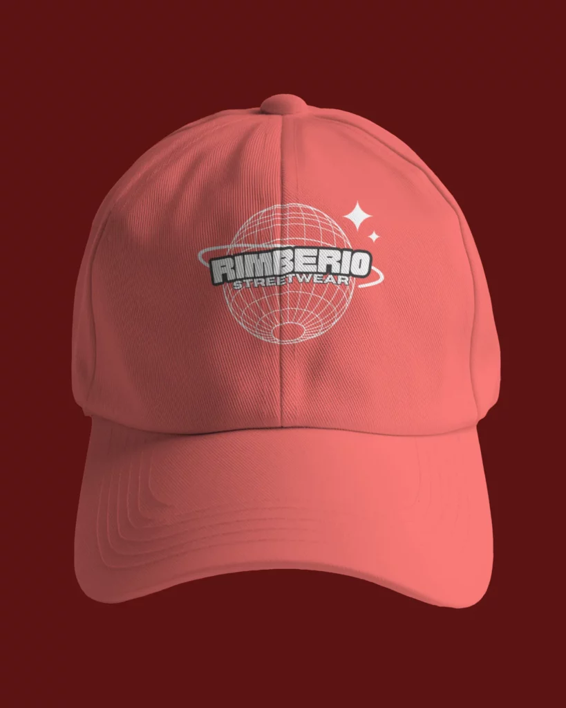 cap mockup in front of yellow background