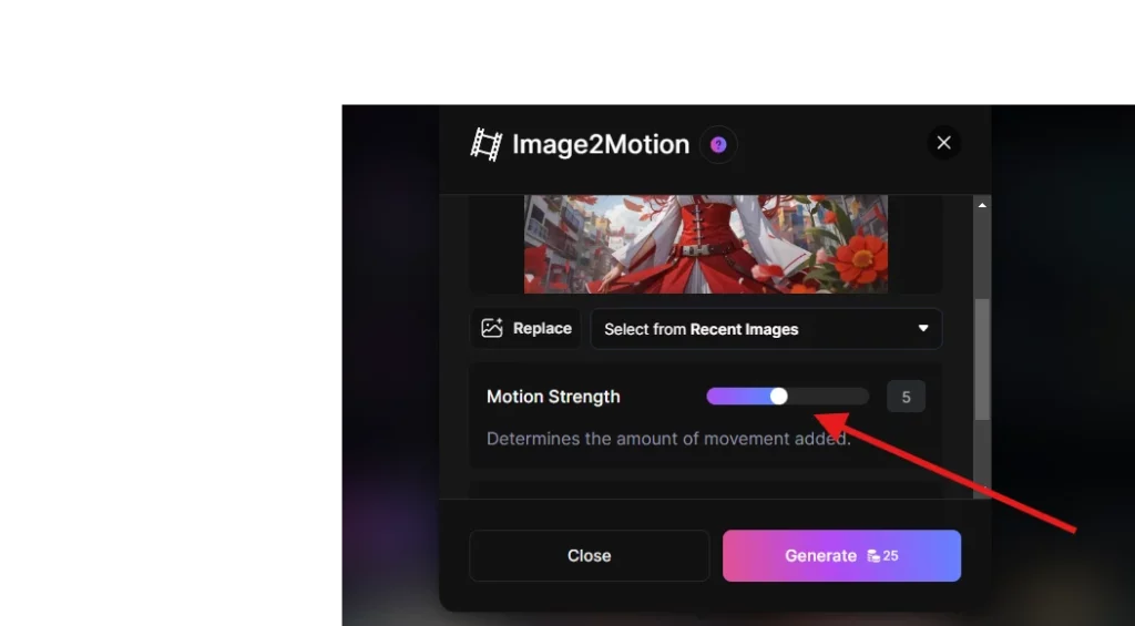 click motion strength