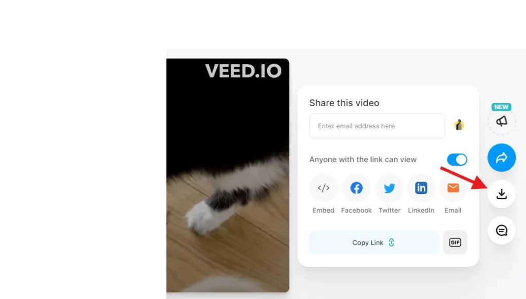 click on download icon to download the ai generated video