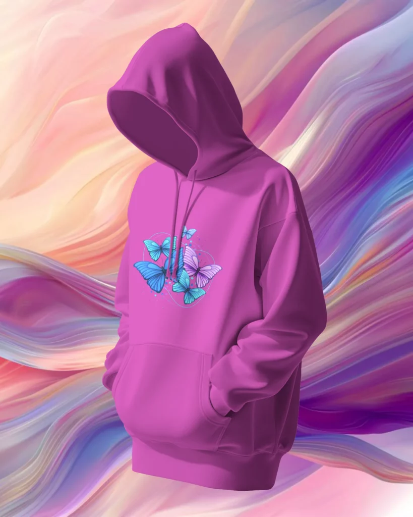 floating 3d hoodie mockup in pastel background
