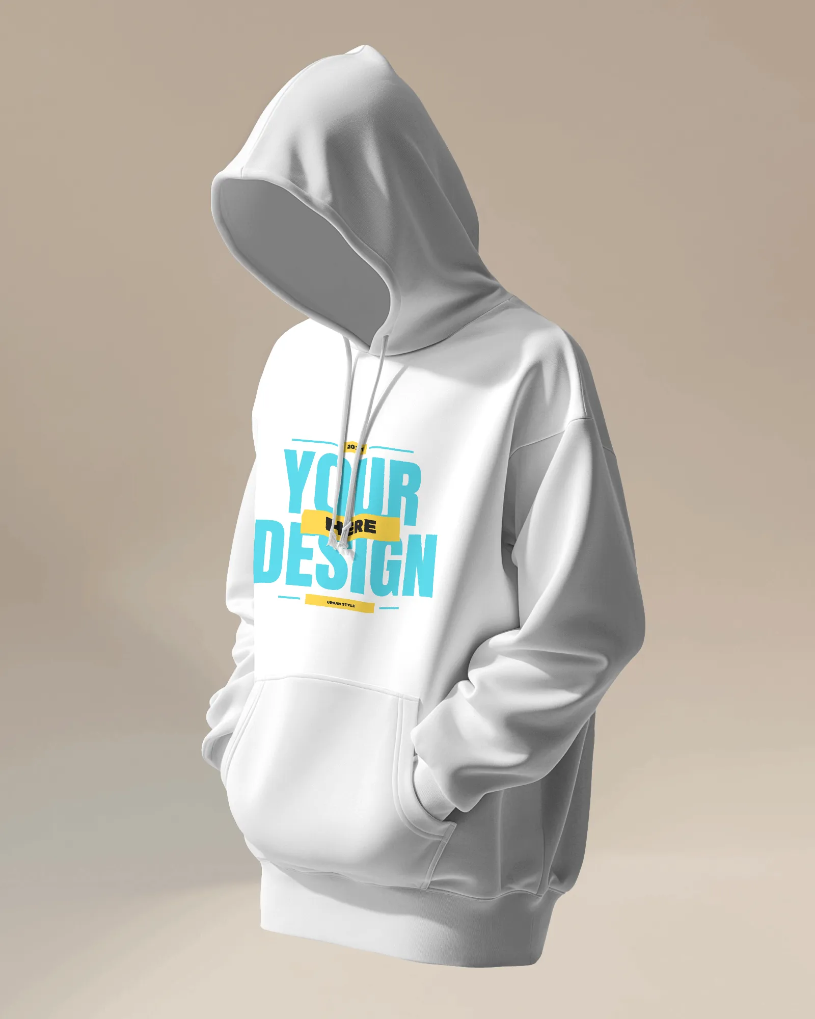 floating 3d hoodie mockup in pastel background