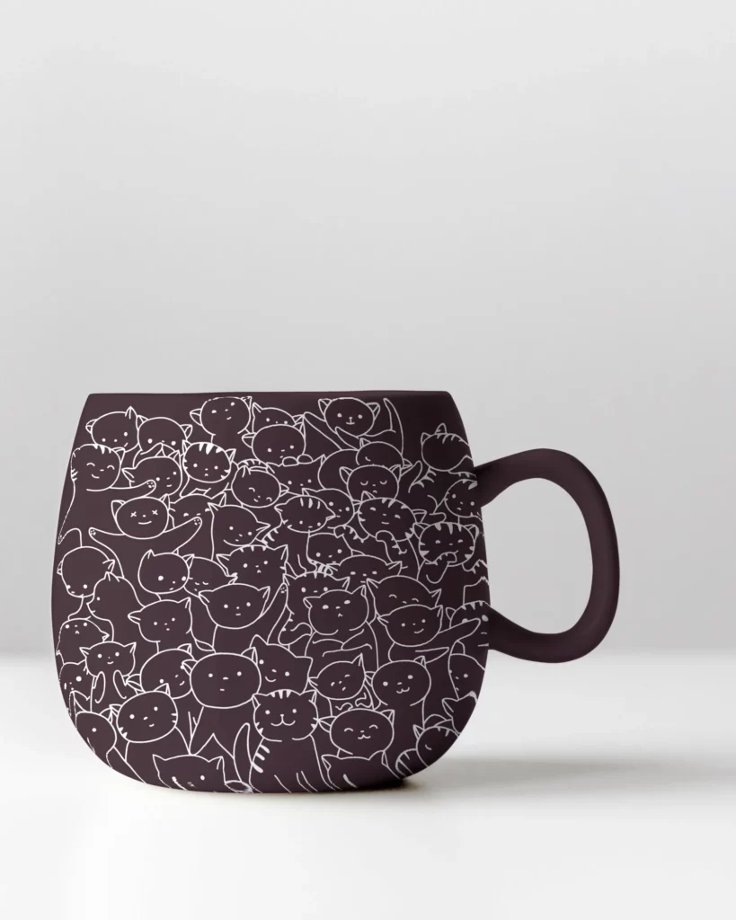 AI-Created Mockup of an 11 Oz Sublimated Coffee Mug Placed Against a Nice Landscape