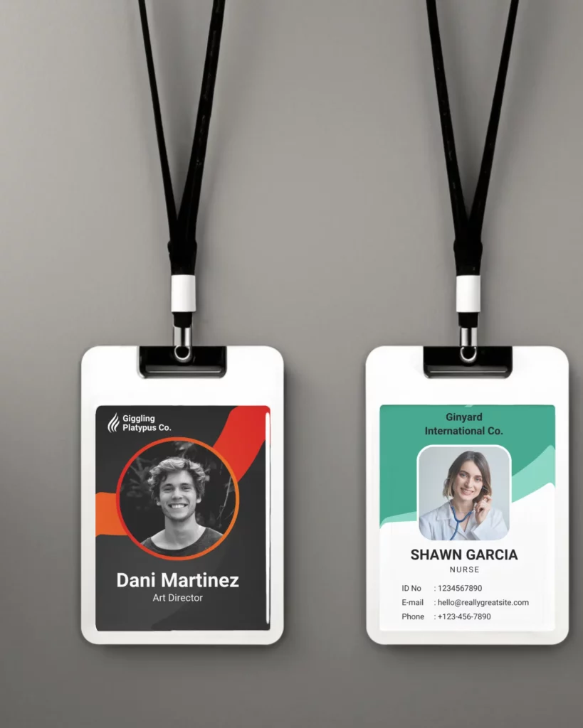 id card mockup design preview