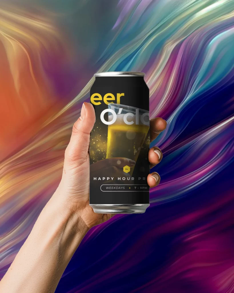 large can mockup design in a hand