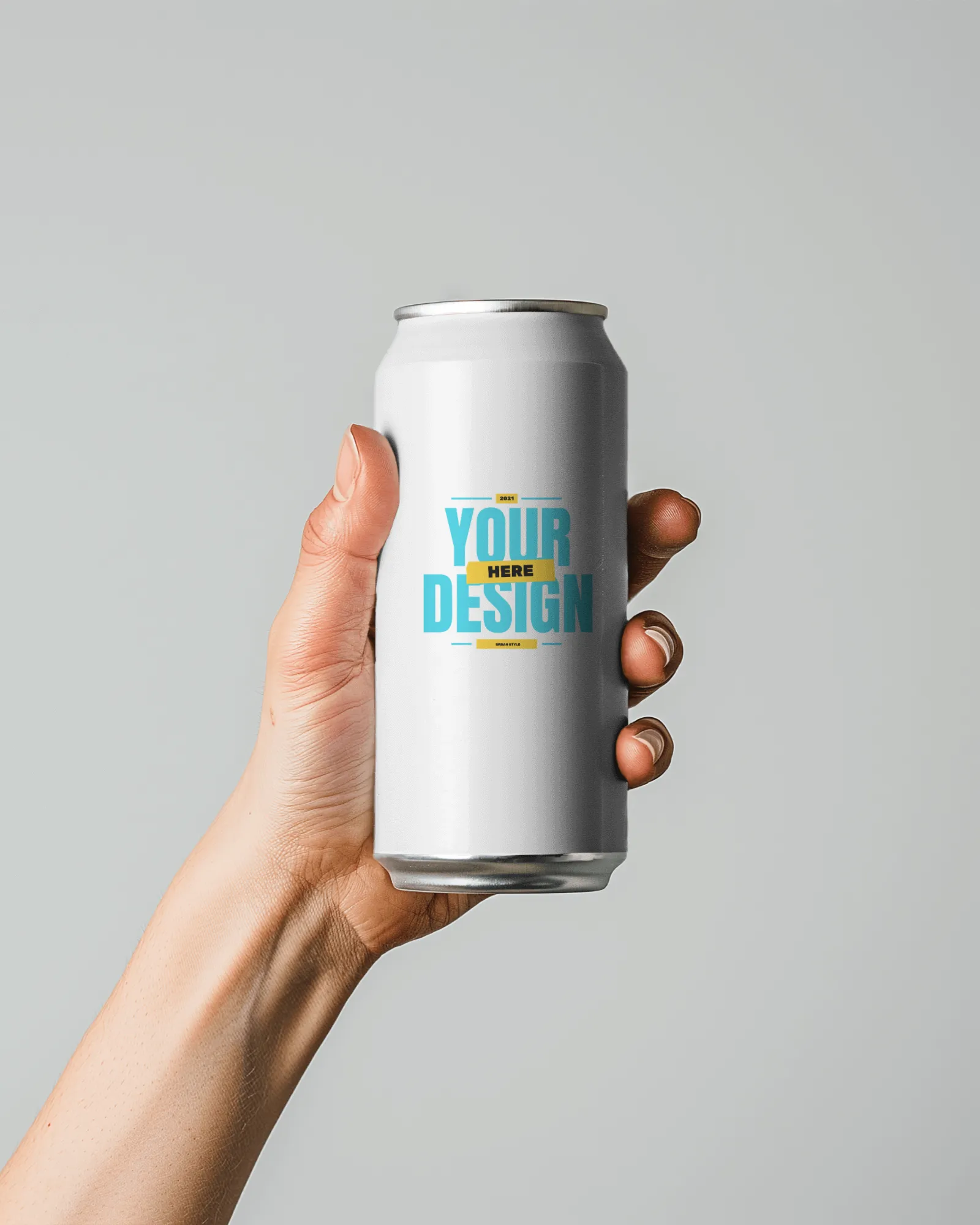 large can mockup in a hand